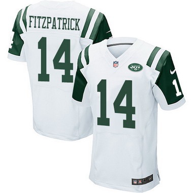 Men's New York Jets #14 Ryan Fitzpatrick White Road NFL Nike Elite Jersey