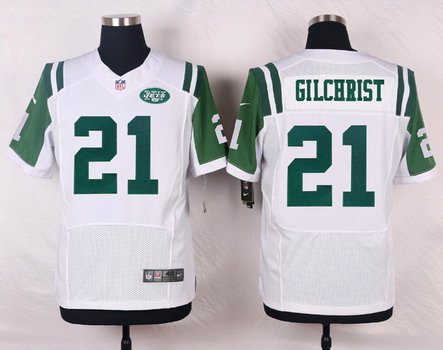Men's New York Jets #21 Marcus Gilchrist White Road NFL Nike Elite Jersey