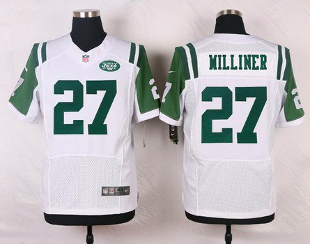Men's New York Jets #27 Dee Milliner White Road NFL Nike Elite Jersey