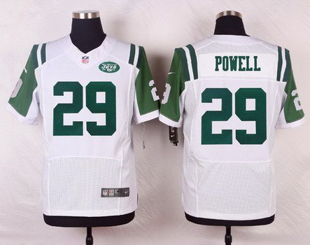 Men's New York Jets #29 Bilal Powell White Road NFL Nike Elite Jersey