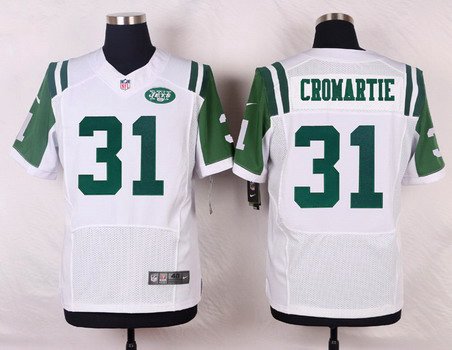 Men's New York Jets #31 Antonio Cromartie White Road NFL Nike Elite Jersey