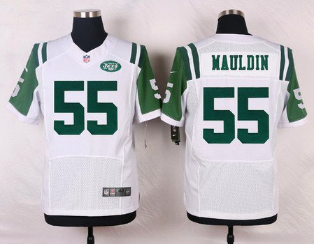 Men's New York Jets #55 Lorenzo Mauldin White Road NFL Nike Elite Jersey
