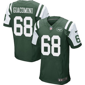 Men's New York Jets #68 Breno Giacomini Green Team Color NFL Nike Elite Jersey
