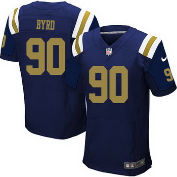 Men's New York Jets #90 Dennis Byrd Navy Blue Alternate NFL Nike Elite Jersey