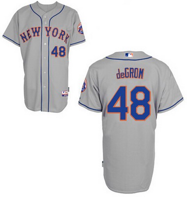 Men's New York Mets #48 Jacob DeGrom Gray Jersey