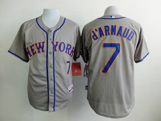 Men's New York Mets #7 Travis D'Arnaud Gray With Gray Jersey