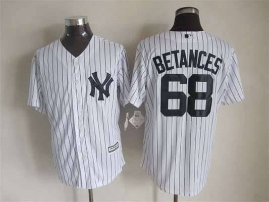 Men's New York Yankees #68 Dellin Betances 2015 New White Black Pinstripe Jersey