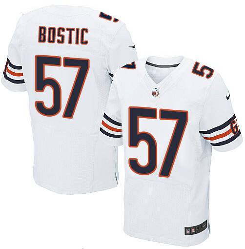 Men's Nike Chicago Bears #57 Jon Bostic Elite White NFL Jersey