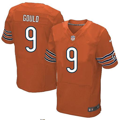 Men's Nike Chicago Bears #9 Robbie Gould Elite Orange Alternate NFL Jersey