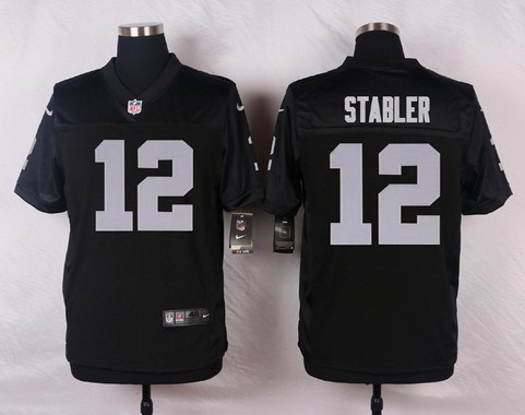 Men's Oakland Raiders #12 Kenny Stabler Black Retired Player NFL Nike Elite Jersey