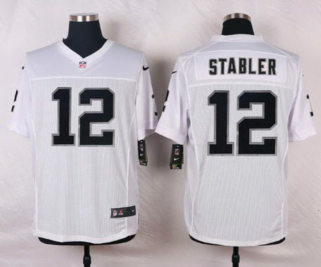 Men's Oakland Raiders #12 Kenny Stabler White Retired Player NFL Nike Elite Jersey