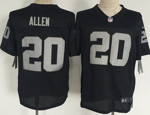 Men's Oakland Raiders #20 Nate Allen Nike Black Elite Jersey