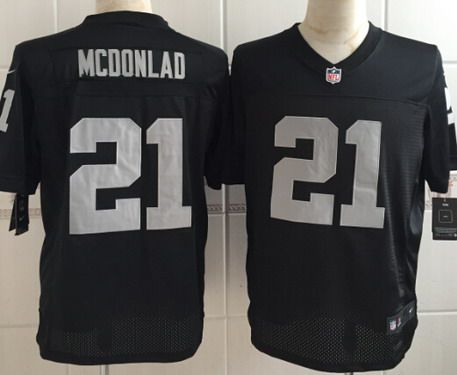 Men's Oakland Raiders #21 Dexter McDonald Nike Black Elite Jersey