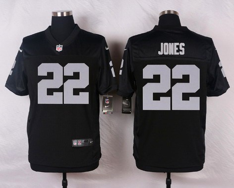 Men's Oakland Raiders #22 Taiwan Jones Black Team Color NFL Nike Elite Jersey