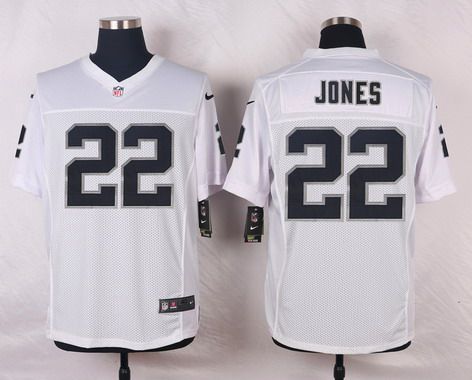 Men's Oakland Raiders #22 Taiwan Jones White Road NFL Nike Elite Jersey