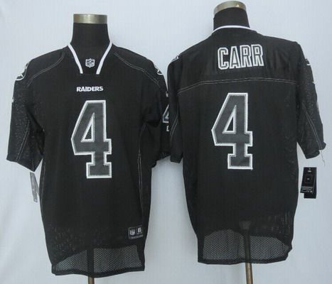 Men's Oakland Raiders #4 Derek Carr Nike Lights Out Black Elite Jersey