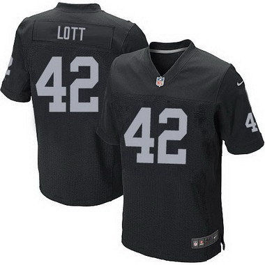Men's Oakland Raiders #42 Ronnie Lott Black Retired Player NFL Nike Elite Jersey