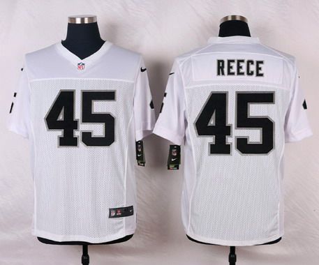 Men's Oakland Raiders #45 Marcel Reece White Road NFL Nike Elite Jersey