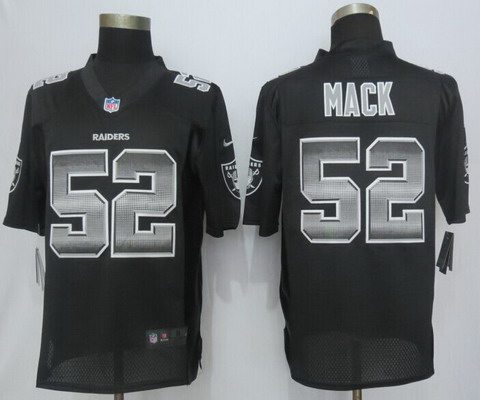 Men's Oakland Raiders #52 Khalil Mack Black Strobe 2015 NFL Nike Fashion Jersey