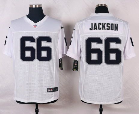 Men's Oakland Raiders #66 Gabe Jackson White Road NFL Nike Elite Jersey