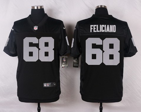 Men's Oakland Raiders #68 Jon Feliciano Black Team Color NFL Nike Elite Jersey