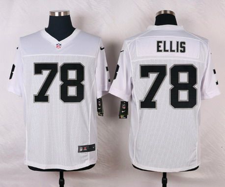 Men's Oakland Raiders #78 Justin Ellis White Road NFL Nike Elite Jersey