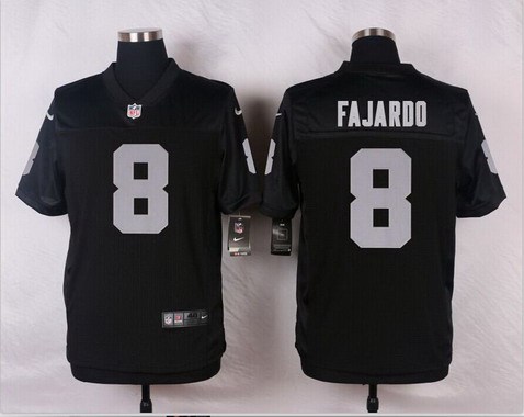 Men's Oakland Raiders #8 Cody Fajardo Black Team Color NFL Nike Elite Jersey