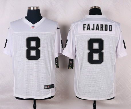 Men's Oakland Raiders #8 Cody Fajardo White Road NFL Nike Elite Jersey