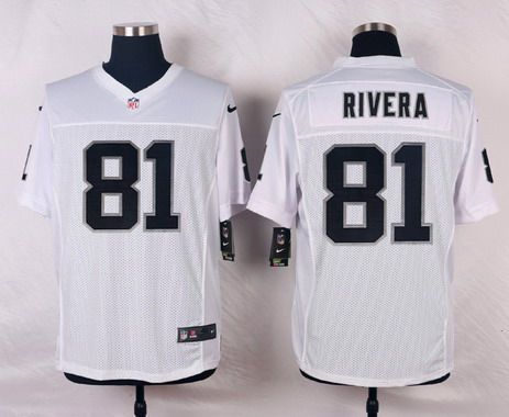 Men's Oakland Raiders #81 Mychal Rivera White Road NFL Nike Elite Jersey