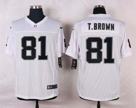 Men's Oakland Raiders #81 Tim Brown White Retired Player NFL Nike Elite Jersey
