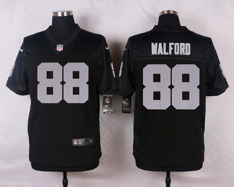 Men's Oakland Raiders #88 Clive Walford Black Team Color NFL Nike Elite Jersey