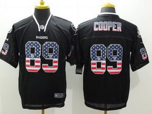 Men's Oakland Raiders #89 Amari Cooper Black USA Flag Fashion NFL Nike Elite Jersey