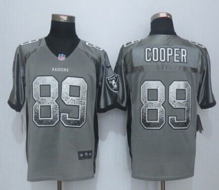 Men's Oakland Raiders #89 Amari Cooper Nike Drift Fashion Gray Elite Jersey