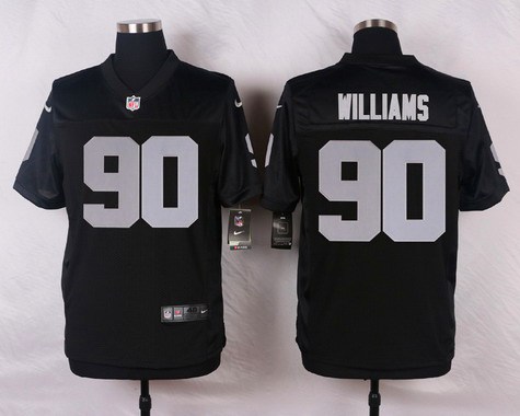 Men's Oakland Raiders #90 Dan Williams Black Team Color NFL Nike Elite Jersey
