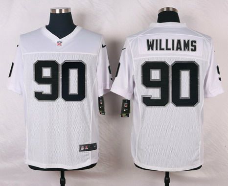 Men's Oakland Raiders #90 Dan Williams White Road NFL Nike Elite Jersey