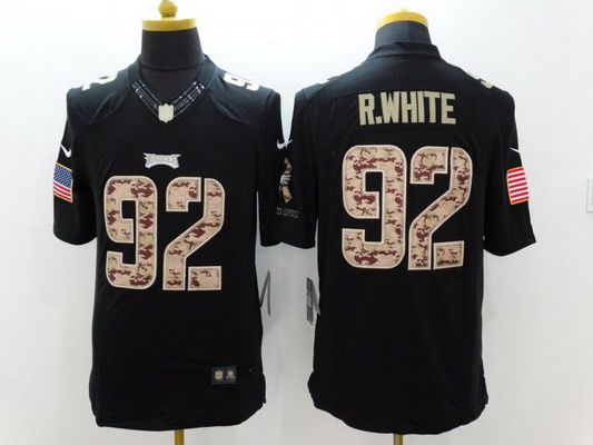 Men's Philadelphia Eagles #92 Reggie White Black Salute To Service NFL Nike Limited Jersey