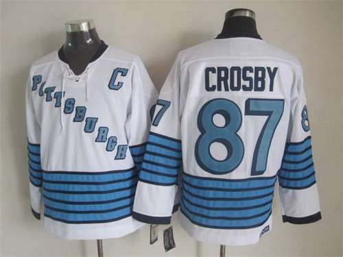 Men's Pittsburgh Penguins #87 Sidney Crosby 1967-68 White CCM Vintage Throwback Jersey