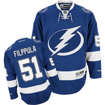 Men's Reebok Tampa Bay Lightning #51 Valtteri Filppula Blue Home NHL Jersey