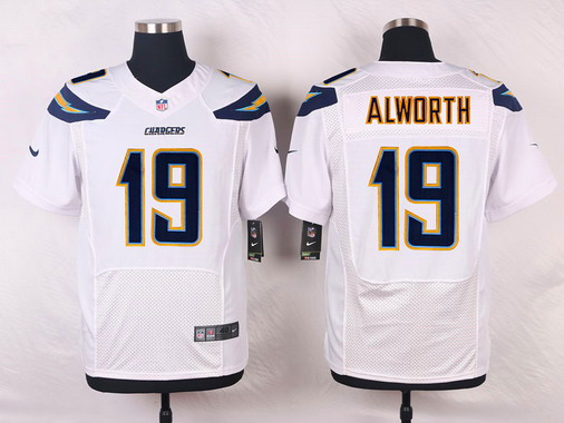 Men's San Diego Chargers #19 Lance Alworth White Road NFL Nike Elite Jersey