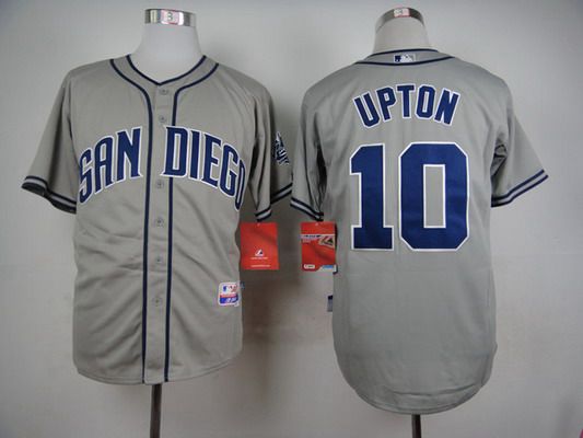 Men's San Diego Padres #10 Justin Upton Gray Jersey