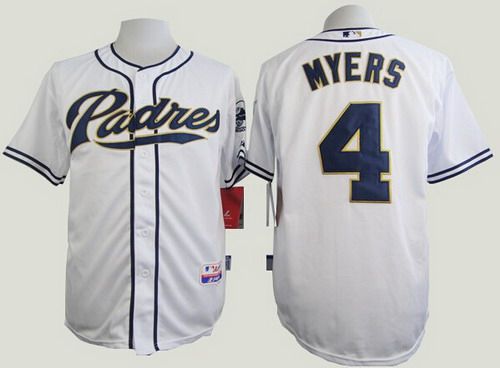 Men's San Diego Padres #4 Wil Myers White Jersey