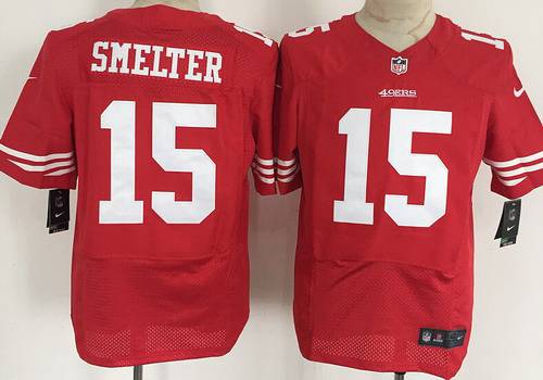 Men's San Francisco 49ers #15 DeAndre Smelter Nike Red Elite Jersey