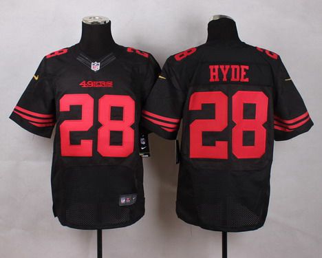 Men's San Francisco 49ers #28 Carlos Hyde 2015 Nike Black Elite Jersey