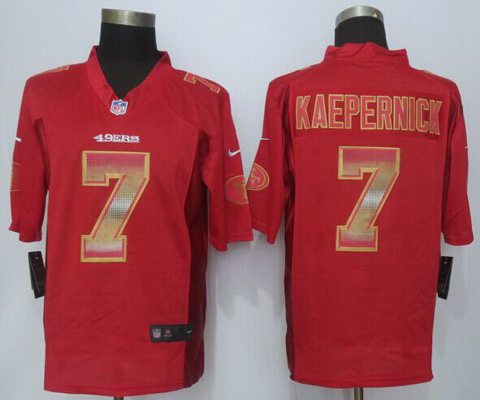 Men's San Francisco 49ers #7 Colin Kaepernick Red Strobe 2015 NFL Nike Fashion Jersey
