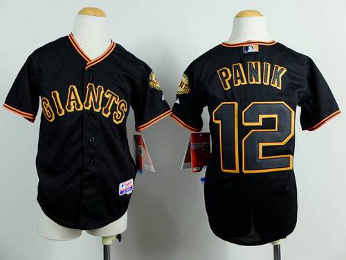 Men's San Francisco Giants #12 Joe Panik Black Jersey