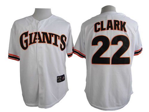 Men's San Francisco Giants #22 Will Clark 1989 Turn Back The Clock White Throwback Jersey