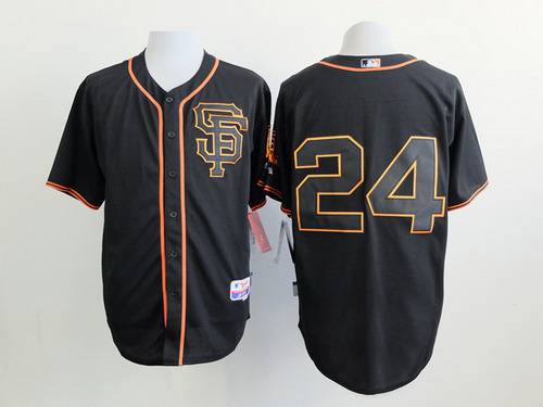 Men's San Francisco Giants #24 Willie Mays 2015 Black SF Edition Cool Base Jersey