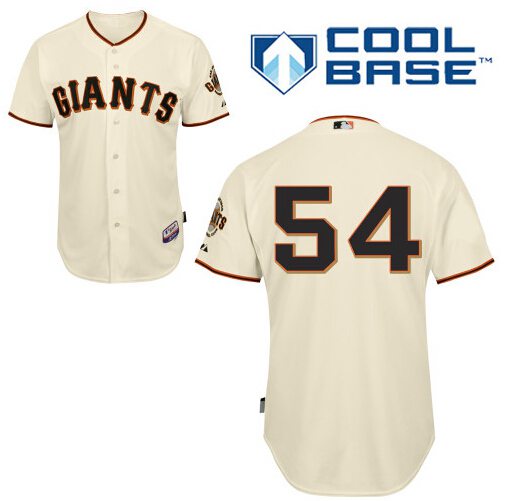 Men's San Francisco Giants #54 Sergio Romo Cream Jersey