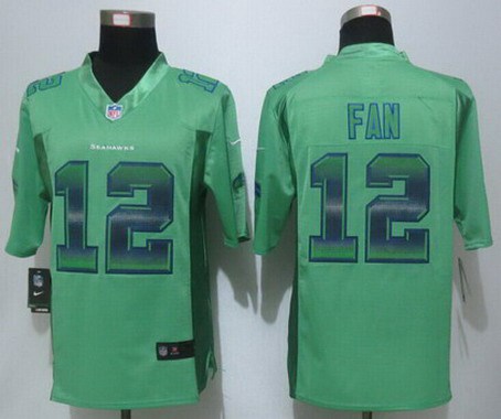 Men's Seattle Seahawks #12 Fan Green Strobe 2015 NFL Nike Fashion Jersey