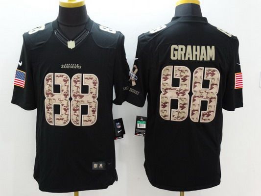 Men's Seattle Seahawks #88 Jimmy Graham Black Salute To Service NFL Nike Limited Jersey
